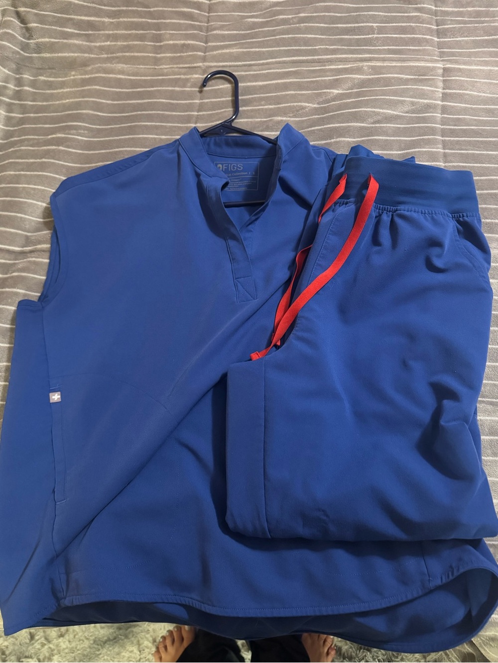 Figs Royal Blue set with Red Drawcords